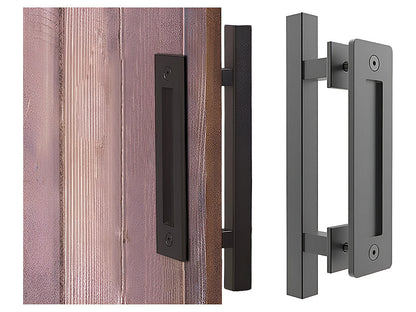 barn door handle square black