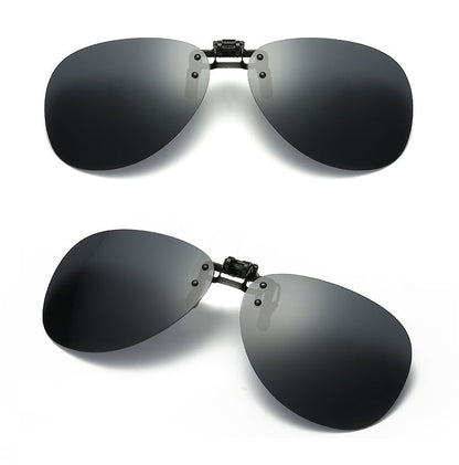Night Vision Anti Glare Polarized Clip On Driving Glasses Sunglass