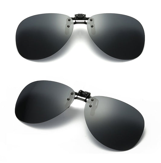 Night Vision Anti Glare Polarized Clip On Driving Glasses Sunglass