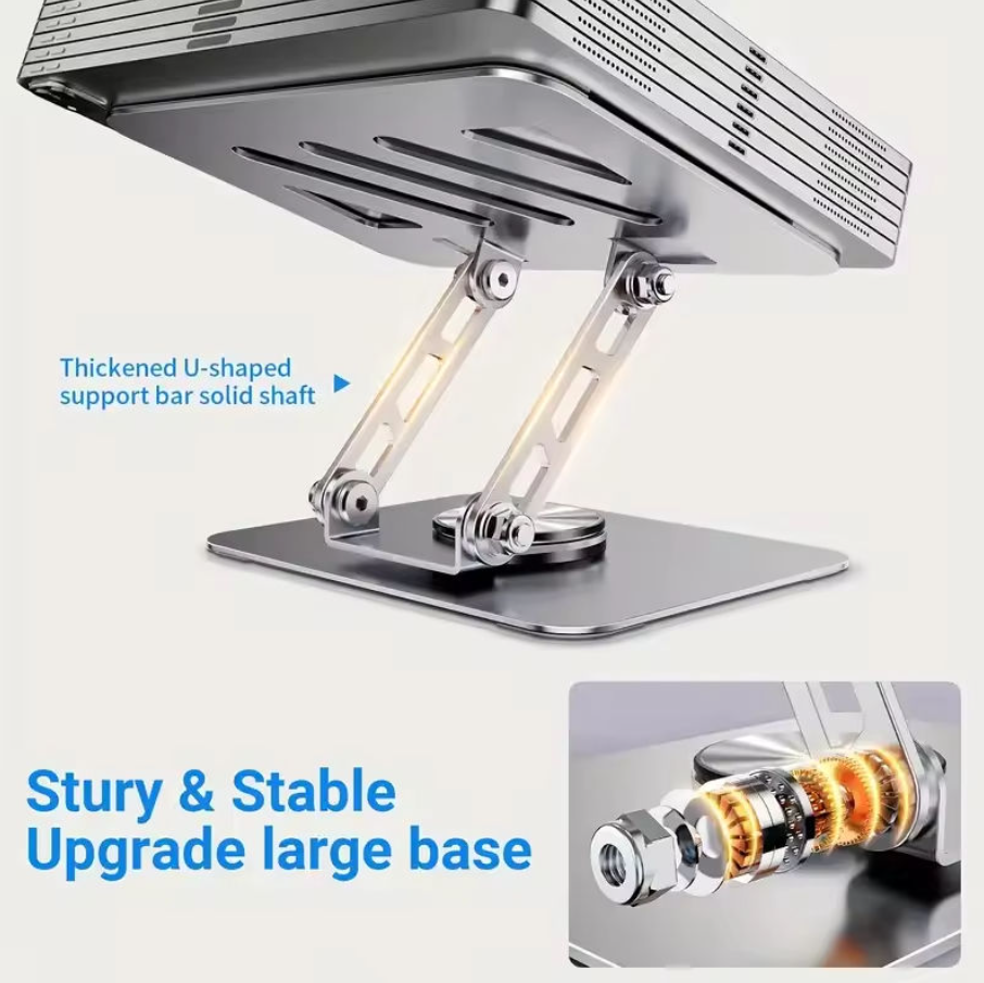 Adjustable 360 Degree Rotating Foldable Laptop Stand with Cooling Mount