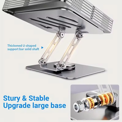 Adjustable 360 Degree Rotating Foldable Laptop Stand with Cooling Mount