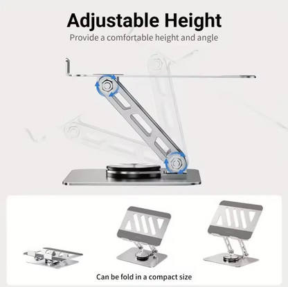Adjustable 360 Degree Rotating Foldable Laptop Stand with Cooling Mount