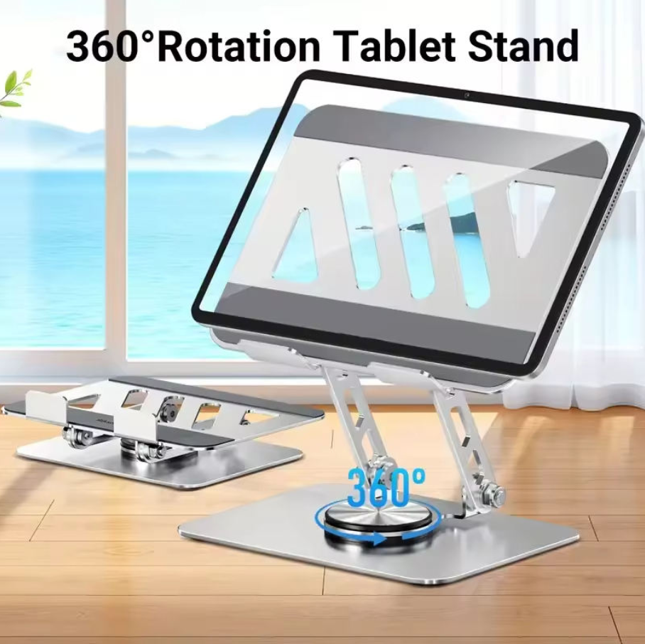 Adjustable 360 Degree Rotating Foldable Laptop Stand with Cooling Mount