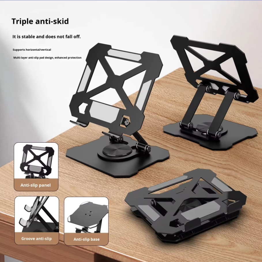 Multifunctional 360 Degree Rotation Adjustable Folding Metal Tablet Stand