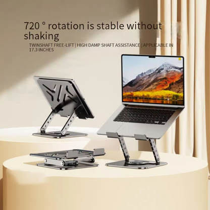 360° Rotating Adjustable Aluminum Laptop & Tablet Stand for Desktop