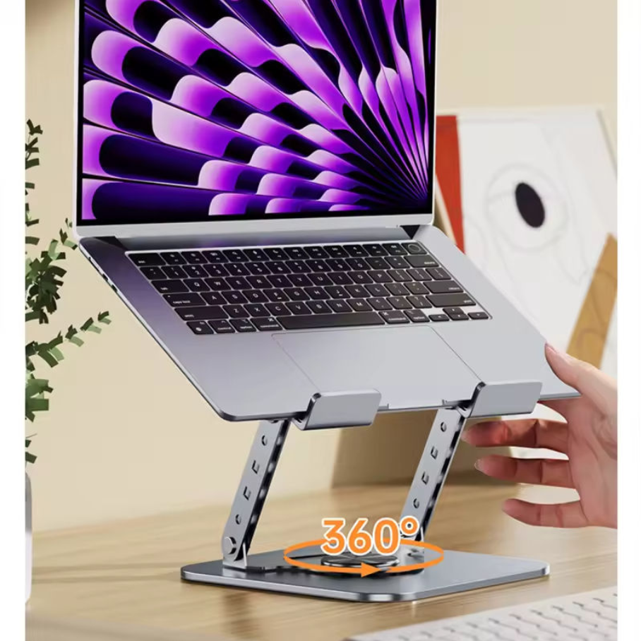 360° Rotating Adjustable Aluminum Laptop & Tablet Stand for Desktop