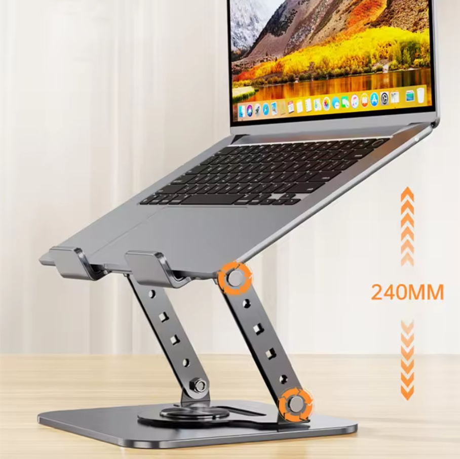 360° Rotating Adjustable Aluminum Laptop & Tablet Stand for Desktop