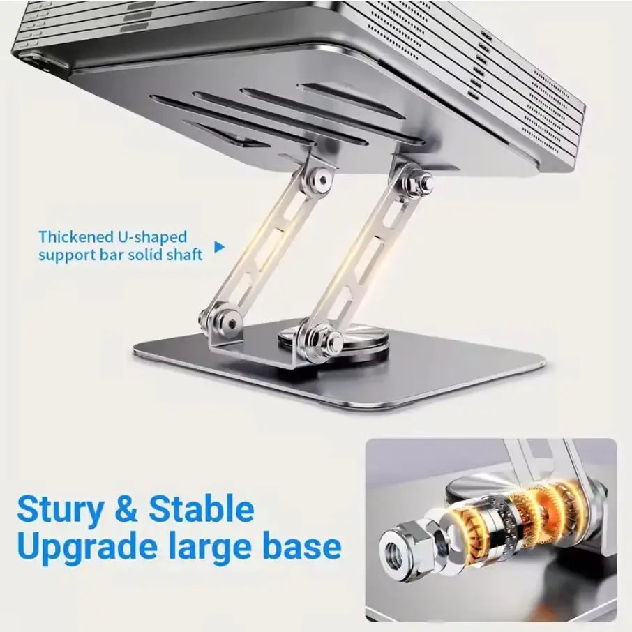 360° Rotating Laptop Stand | Adjustable Foldable Aluminum Alloy Desk Holder for Laptop & Tablet