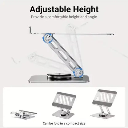 360° Rotating Laptop Stand | Adjustable Foldable Aluminum Alloy Desk Holder for Laptop & Tablet