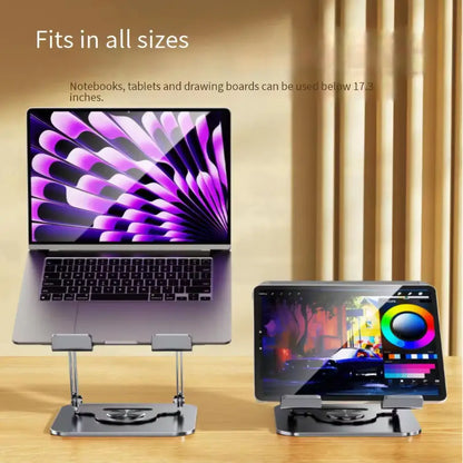 360° Rotating Laptop Stand | Adjustable Metal Desk Holder for Laptop & Tablet up to 17 Inch
