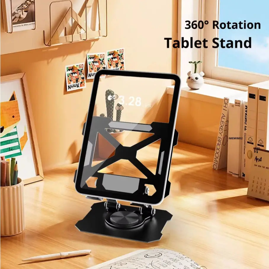 360° Rotating Tablet & Phone Stand | Adjustable Metal Desktop Holder for Smartphones, iPad & Tablets