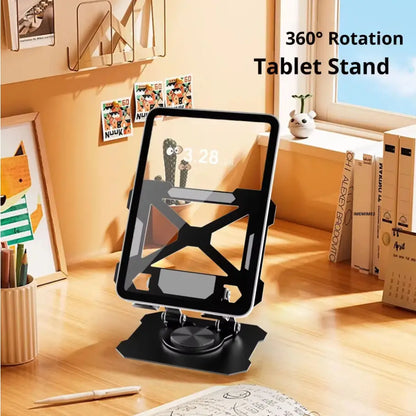360° Rotating Tablet & Phone Stand | Adjustable Metal Desktop Holder for Smartphones, iPad & Tablets