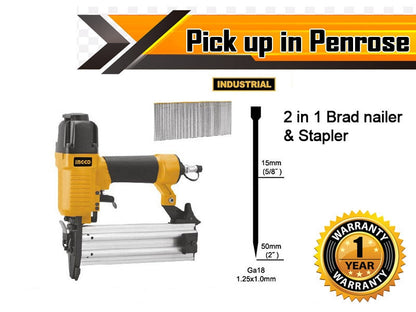Brad Nailer Air Nailer and Stapler Gun 2 IN 1