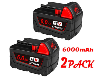 Compatible Replacement Milwaukee M18 18V 6.0Ah Battery