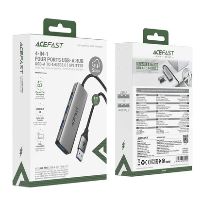 Acefast USB-A 4 in 1 USB 3.0 Splitter Hub with 5Gbps Speed 1 Meter Cable J17