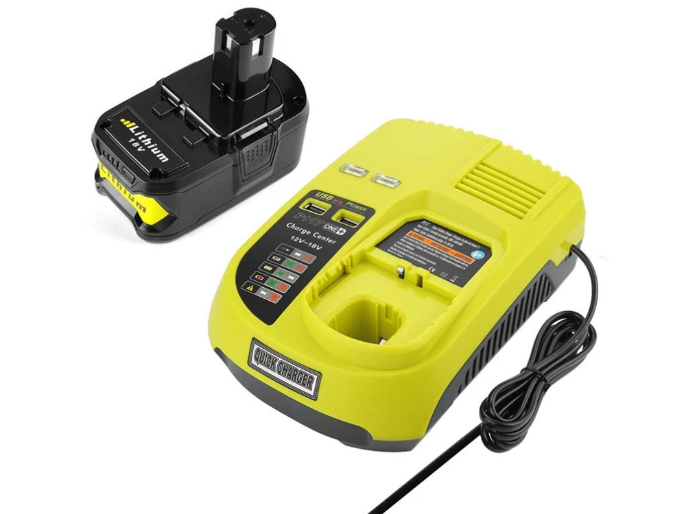 RYOBI 18V 4Ah Battery and Ryobi Battery Charger Compatible Replacement