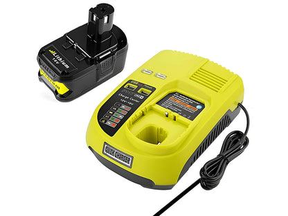 RYOBI 18V 6Ah Battery and Ryobi Battery Charger Compatible Replacement