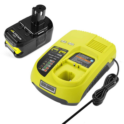 RYOBI 18V 4Ah Battery and Ryobi Battery Charger Compatible Replacement