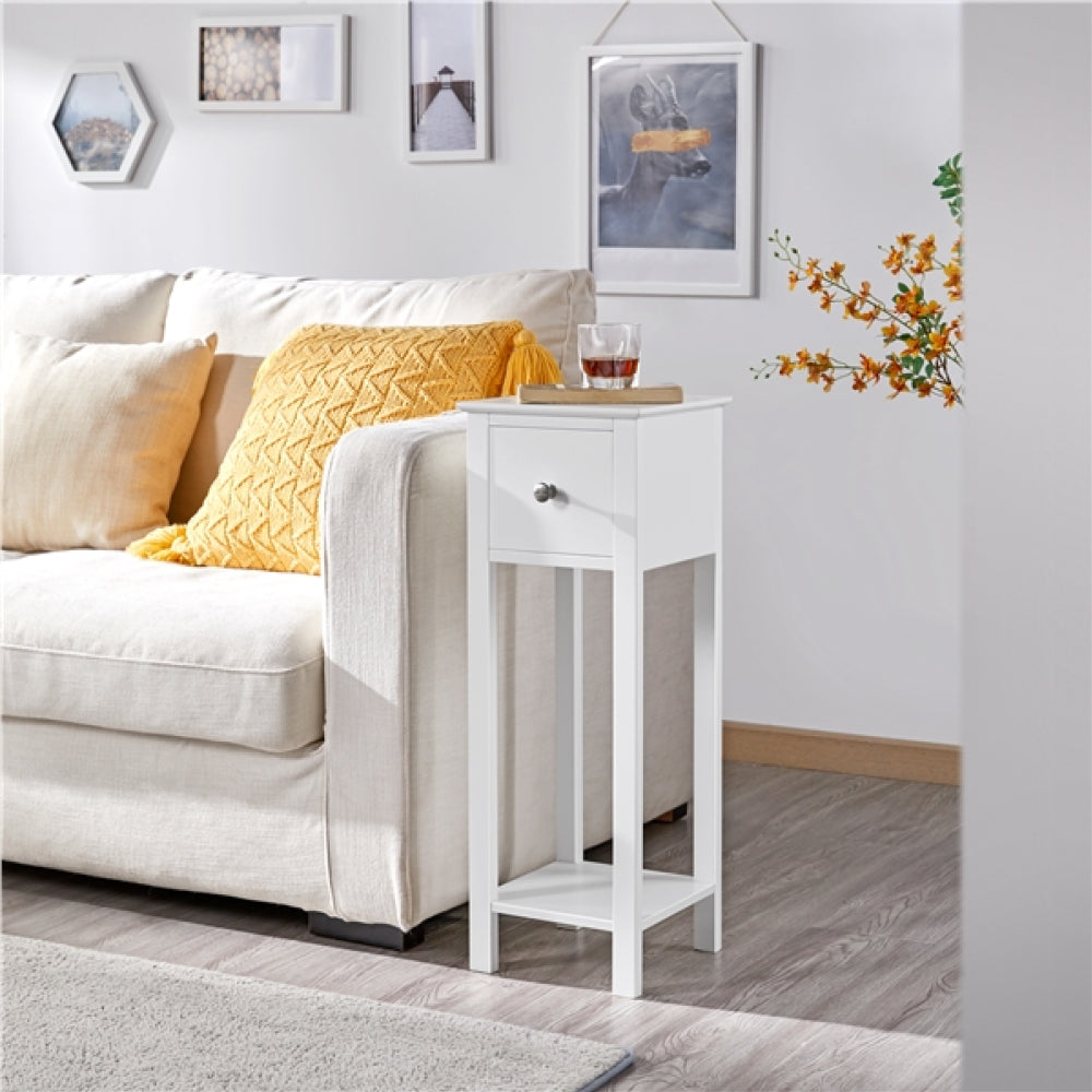 Minimalist Slim Bedside Table End Table With Storage Drawer