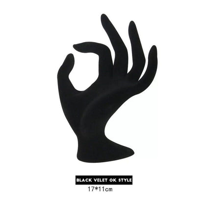 Female Hand Mannequin Model Black Velvet Jewellery Display Stand
