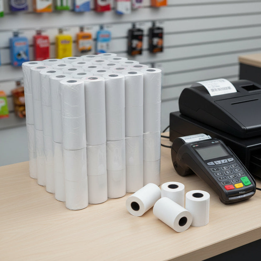 Bulk 100 Pack Rolls 57x38mm Thermal Eftpos Paper Rolls For Pos Terminals