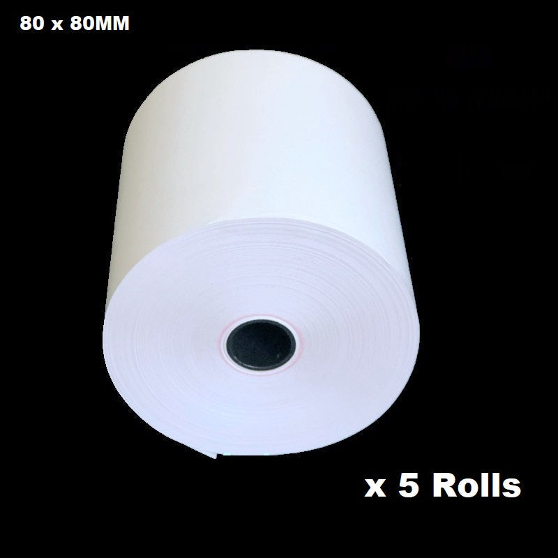 (5 Rolls) 80mm x 80mm  Thermal Paper Receipt Rolls 65m/roll