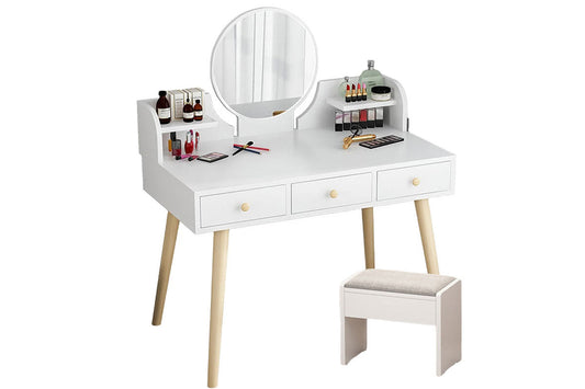Dressing Table with Mirror and Stool