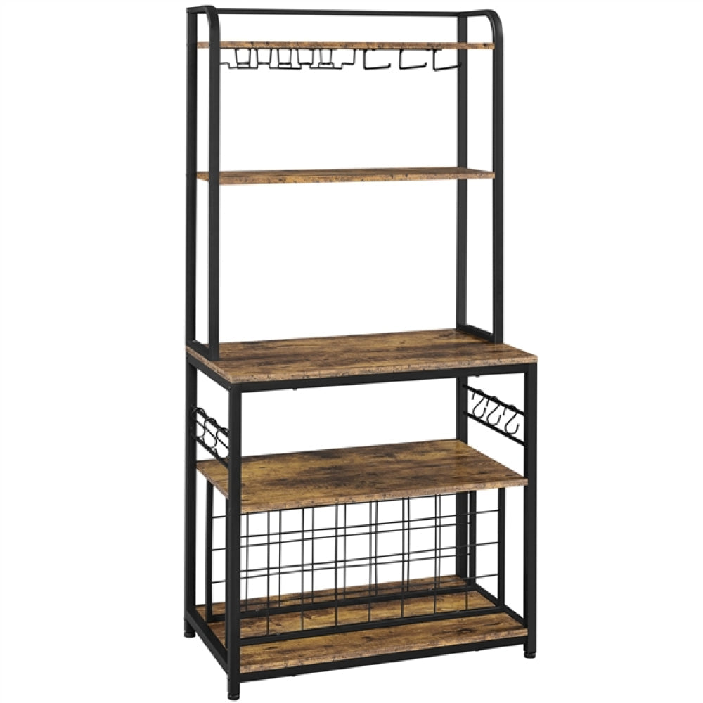 Freestanding Wine Rack with Glass Holder and Wine Storage