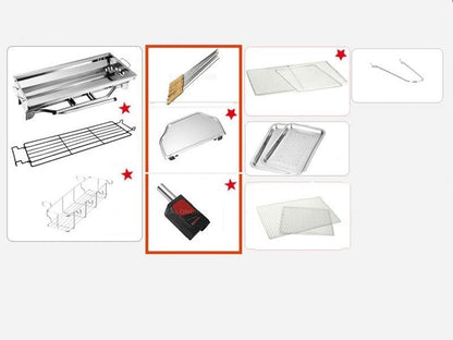 Foldable Stainless Steel BBQ Stove Grill Combo 2