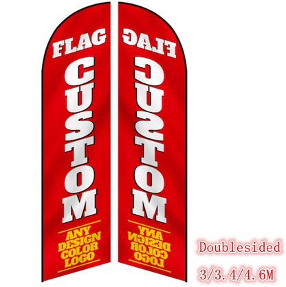 CUSTOM MADE 3.4m Drill/SET Commercial Feather Banner Flag
