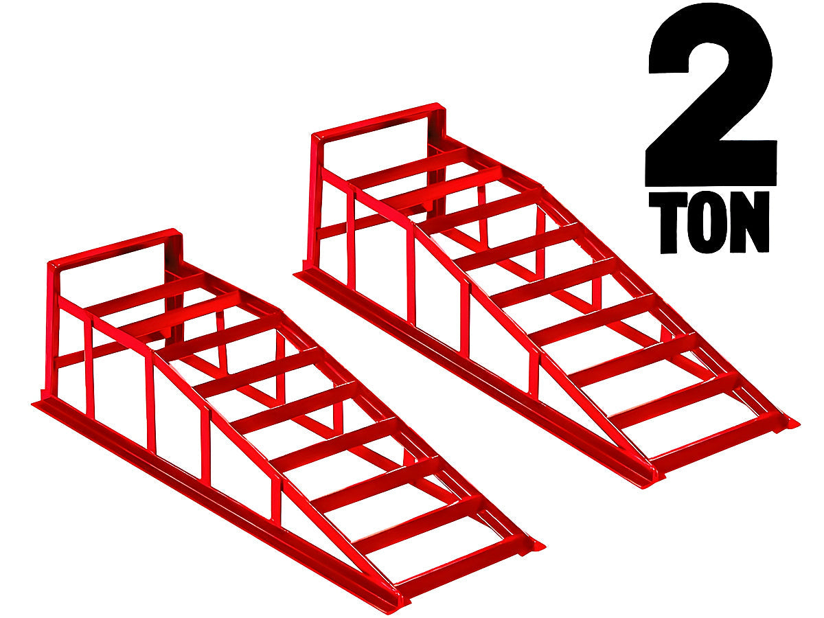 Car Ramps Pair 2000kg Ramp Red