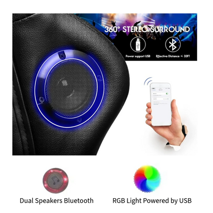 Gaming Desk & Chair Combo - RGB LED Desk + RGB LED Gaming Chair with Footrest