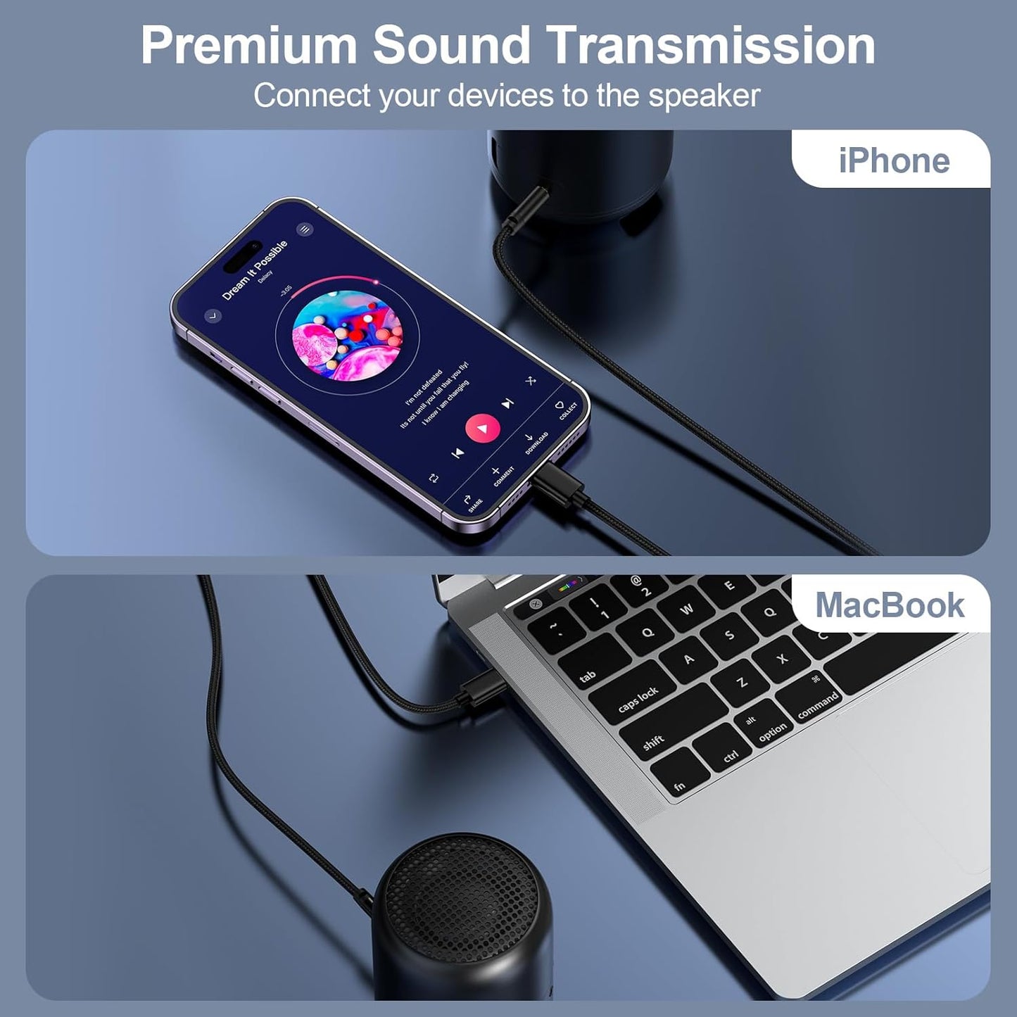 iPhone Lightning to AUX Cable 1m