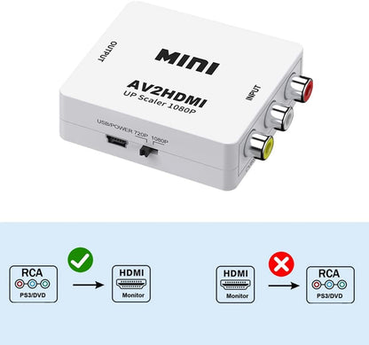 RCA AV to HDMI Mini Video Audio Converter