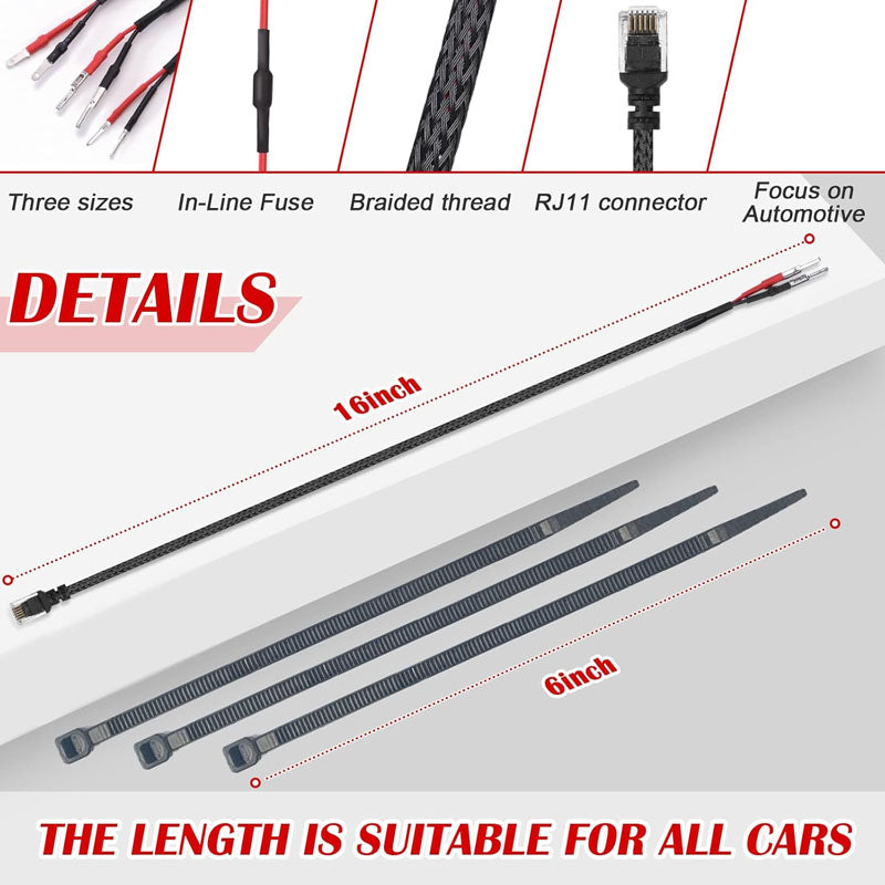 Mirror Hard Wire Cord for Escort, Valentine One, Uniden & Beltronics Radar