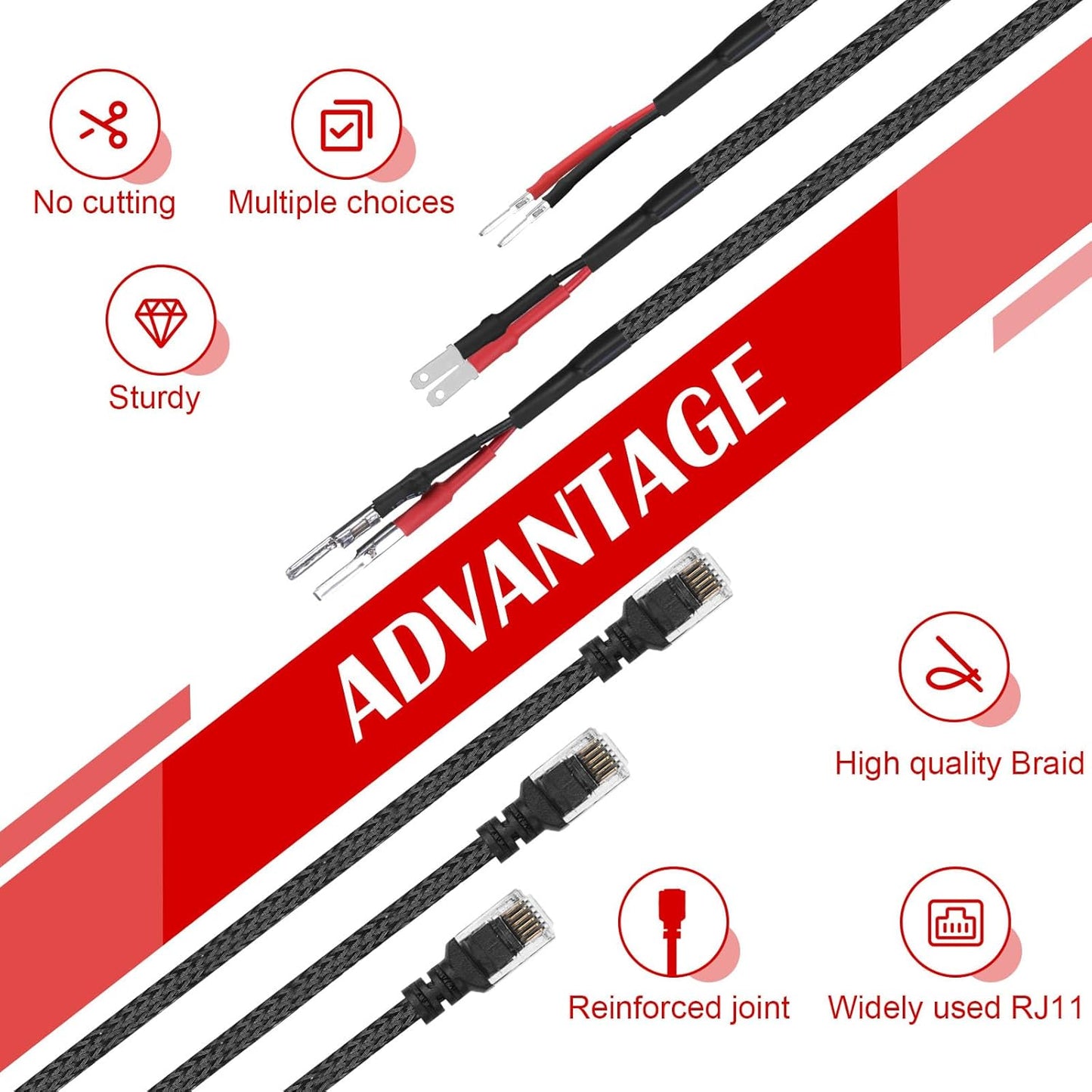 Mirror Hard Wire Cord for Escort, Valentine One, Uniden & Beltronics Radar