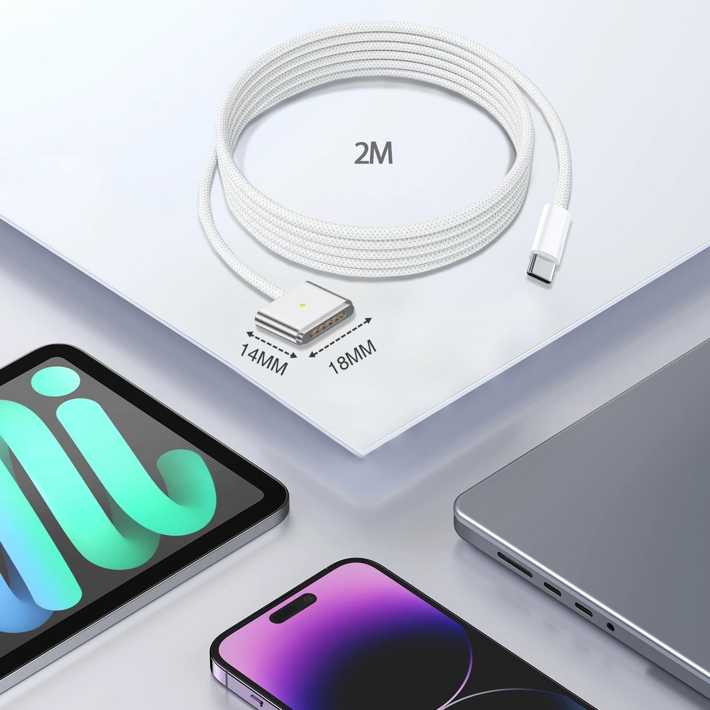 USB C to MagSafe 2 Nylon Charging Cable For Macbook Air / Macbook Pro