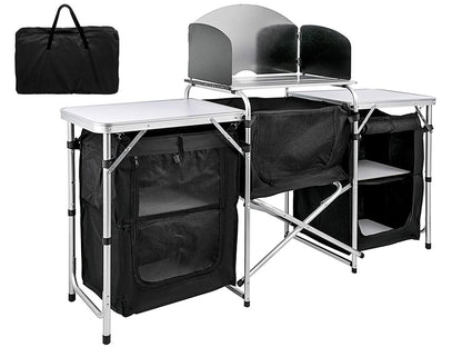 Camping Kitchen Table Portable Folding Camp Cook Table