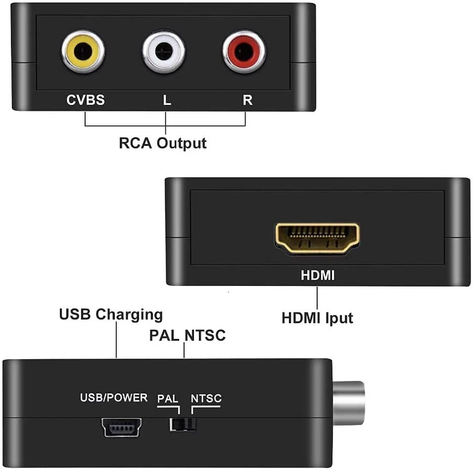 RCA AV to HDMI 1080P Mini Video Audio Converter