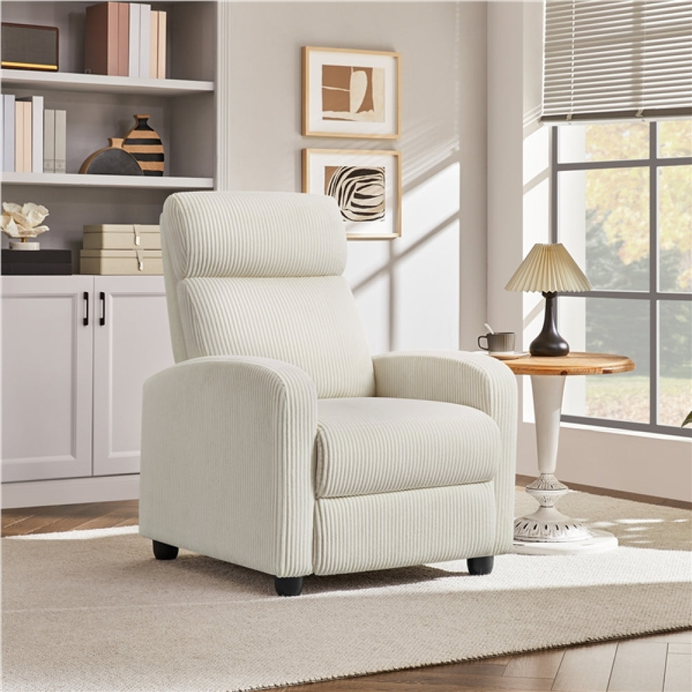 Recliner Chair Corduroy Recliner Sofa Adjustable Modern Single Reclining Chair
