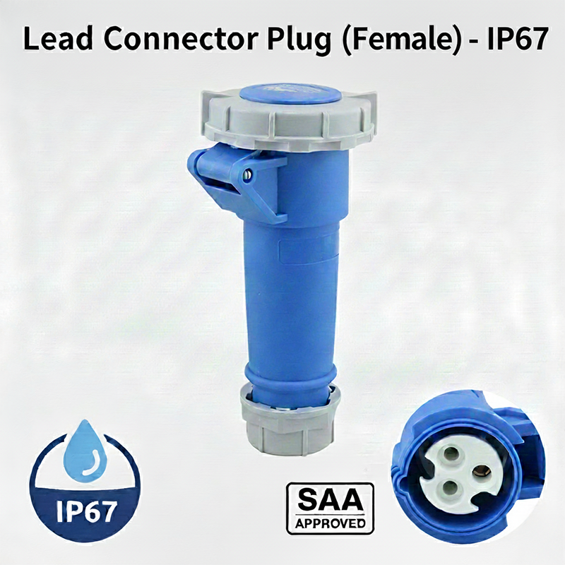 Caravan lead connector plug 16A IP67 Male + Female Combo