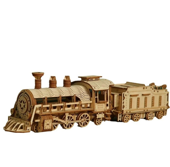 3D Wooden Puzzle for Adults-Mechanical Train Model Kits-Brain Teaser Puzzles-Vehicle Building Kits-Unique Gift for Kids on Birthday/Christmas Day
