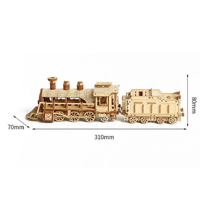 3D Wooden Puzzle for Adults-Mechanical Train Model Kits-Brain Teaser Puzzles-Vehicle Building Kits-Unique Gift for Kids on Birthday/Christmas Day