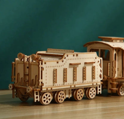 3D Wooden Puzzle for Adults-Mechanical Train Model Kits-Brain Teaser Puzzles-Vehicle Building Kits-Unique Gift for Kids on Birthday/Christmas Day