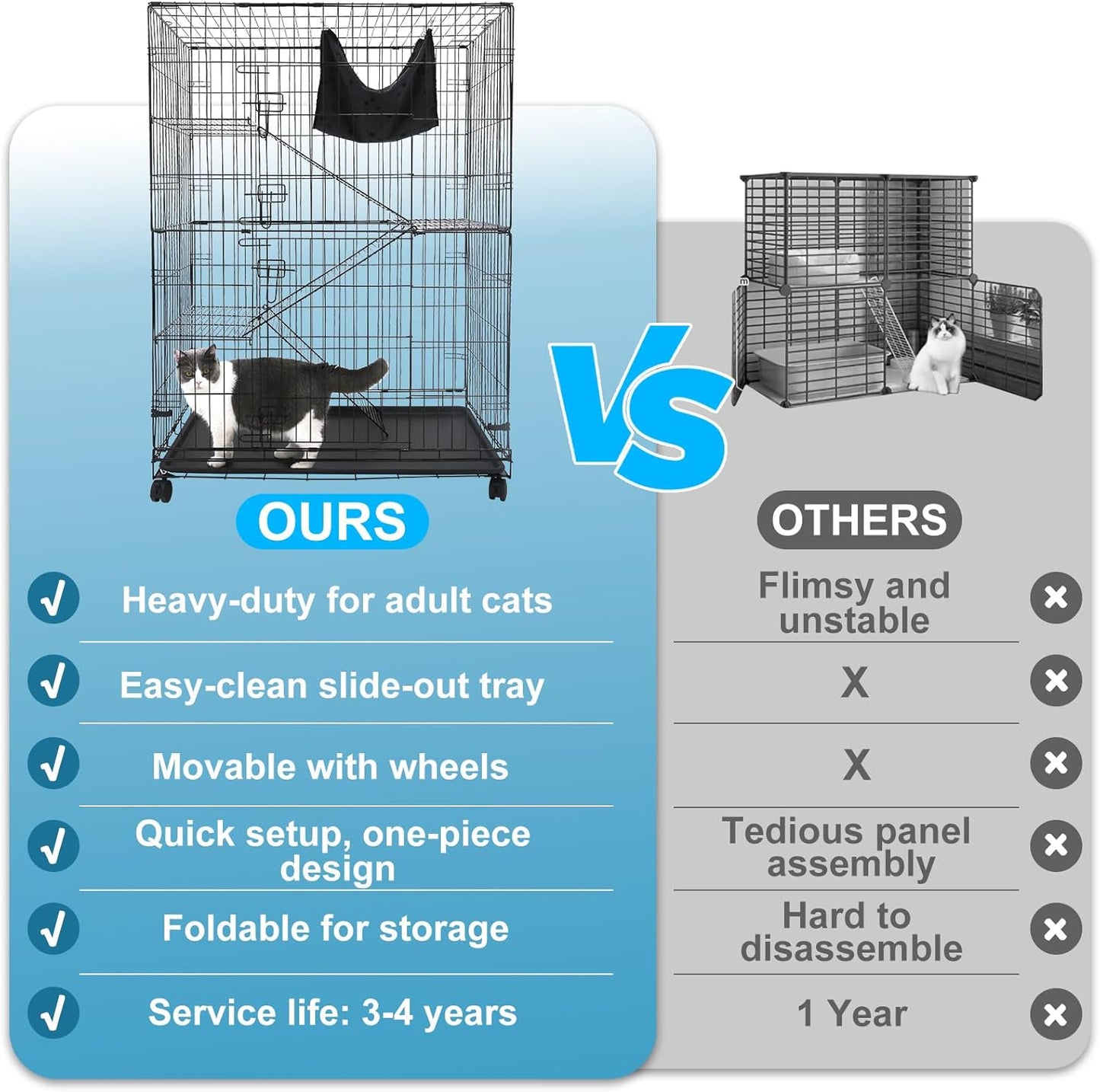 3 Level Rabbit Bird Cage Ferret Parrot Aviary Cat Rat Aviary Budgie Hamster Pet Cages Castor XL