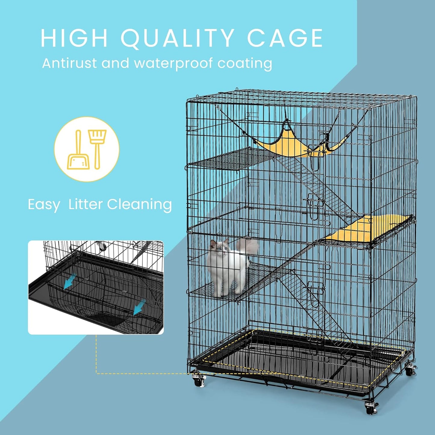 3 Level Rabbit Bird Cage Ferret Parrot Aviary Cat Rat Aviary Budgie Hamster Pet Cages Castor XL