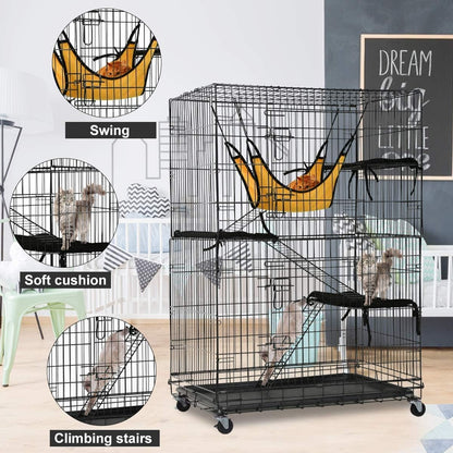 3 Level Rabbit Bird Cage Ferret Parrot Aviary Cat Rat Aviary Budgie Hamster Pet Cages Castor XL