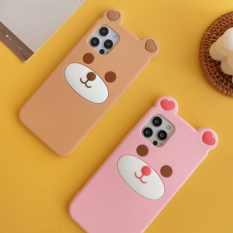 Suitable for Phone Q Uncle Brown Bear Silicone Phone Case