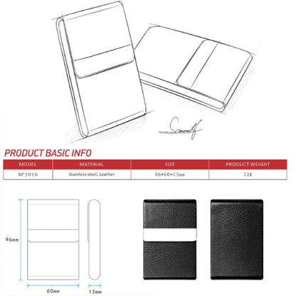 Professional Business Card Holder PU Leather Business Card Case Black