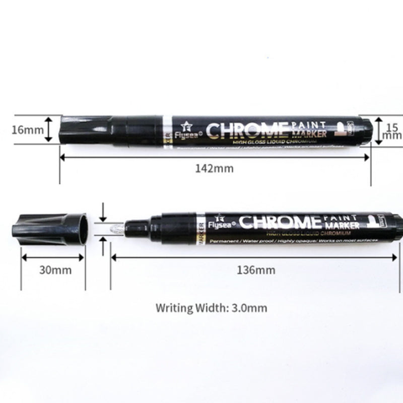3pcs Liquid Mirror Chrome Marker Paint Set DIY Silver Art Liquid Mirror Chrome